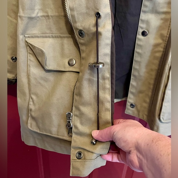 Men's Tan & Brown Military Field Style Jacket - Picture 4 of 14